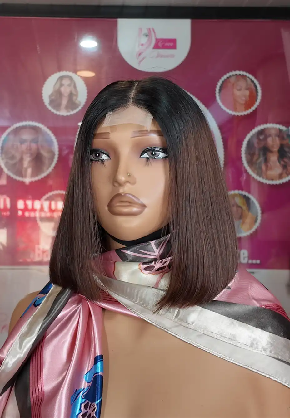 Vintage Hair longueur 8, closure 2x6, couleur deux tons marron café