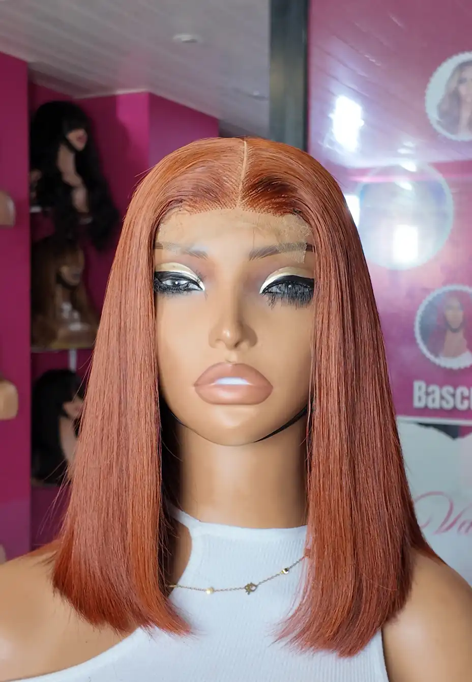 Vietnamienne couleur orangé ginger, longueur 12, closure 2x6